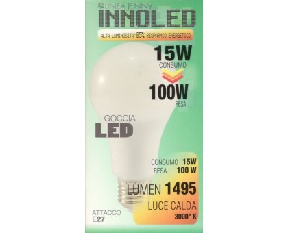 Lampadina LED GOCCIA 15w E27 Luce calda 3000 K