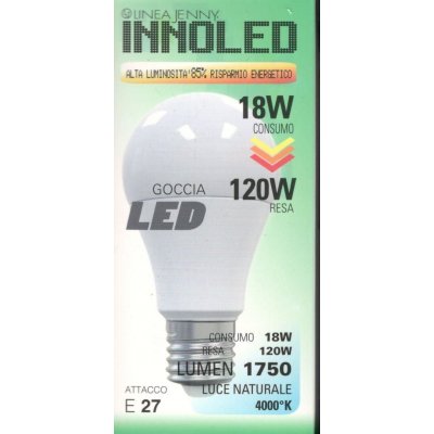 Lampadina LED GOCCIA 18w E27 Luce naturale 4000 K