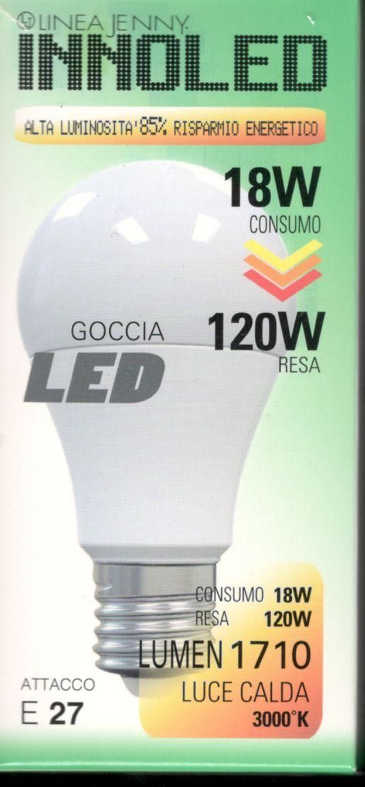 Lampadina LED GOCCIA 18w E27 Luce calda 3000 K
