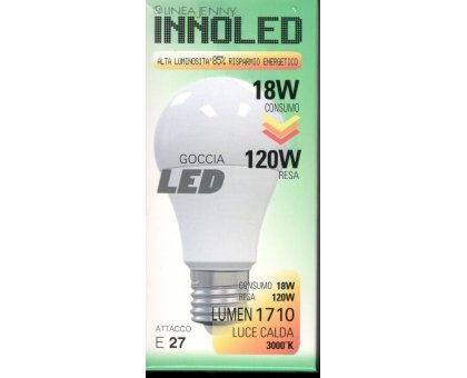 Lampadina LED GOCCIA 18w E27 Luce calda 3000 K