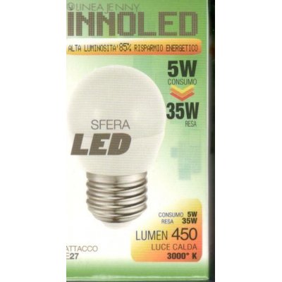 Lampadina LED SFERA 5w E27 Luce calda 3000 K