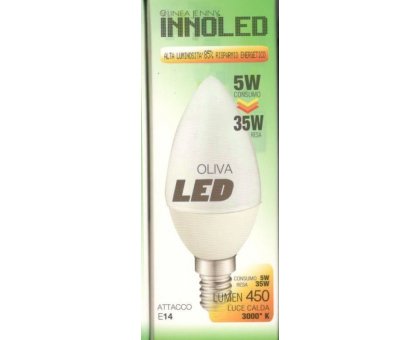 Lampadina LED OLIVA 5w E14 Luce calda 3000 K