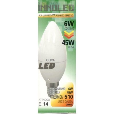 Lampadina LED OLIVA 6w E14 Luce calda 3000 K