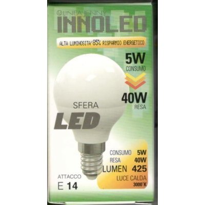Lampadina LED SFERA 5w E14 Luce calda 3000 K
