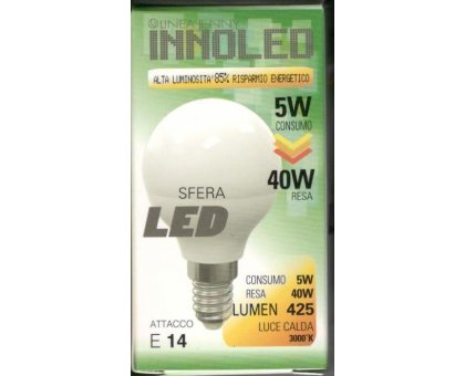 Lampadina LED SFERA 5w E14 Luce calda 3000 K