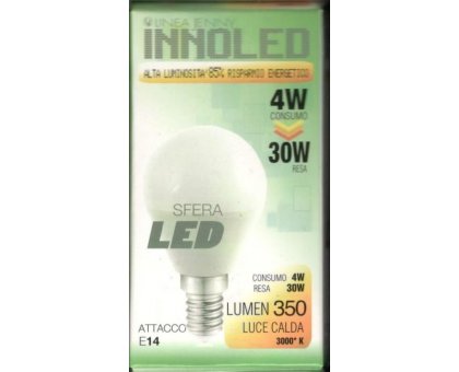 Lampadina LED SFERA 4w E14 Luce calda 3000 K