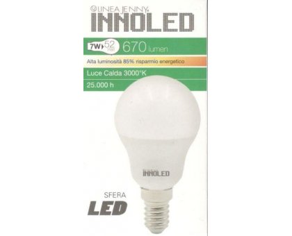Lampadina LED SFERA 7w E14 Luce calda 3000 K