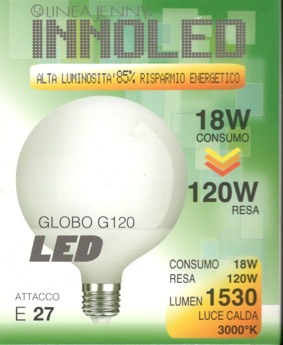 Lampadina LED GLOBO 18w E27 Luce calda 3000 K