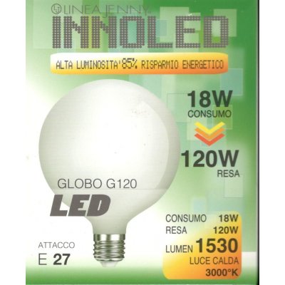 Lampadina LED GLOBO 18w E27 Luce calda 3000 K