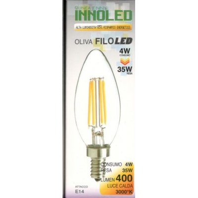 Lampadina FILOLED OLIVA 4w E14 Luce calda 3000K