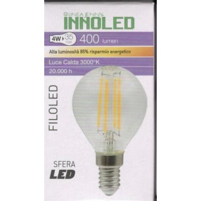 Lampadina FILOLED SFERA 4w E14 Luce calda 3000K