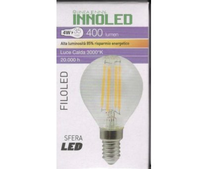 Lampadina FILOLED SFERA 4w E14 Luce calda 3000K