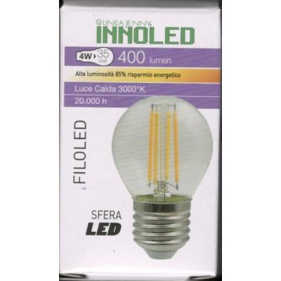 Lampadina FILOLED SFERA 4w E27 Luce calda 3000K