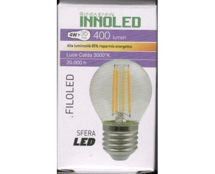 Lampadina FILOLED SFERA 4w E27 Luce calda 3000K