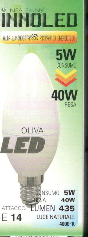 Lampadina LED OLIVA 5w E14 Luce naturale 4000 K