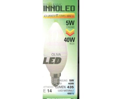 Lampadina LED OLIVA 5w E14 Luce naturale 4000 K