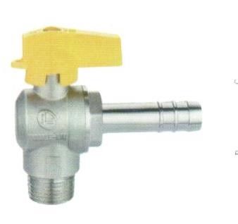 Rubinetto a sfera a squadra con portagomma per gas METANO attacco 1/2" M
