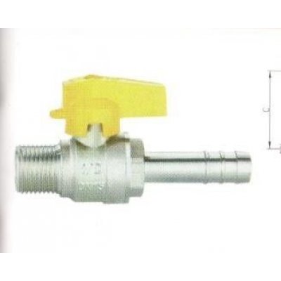 Rubinetto a sfera diritto con portagomma per gas METANO attacco 1/2" M