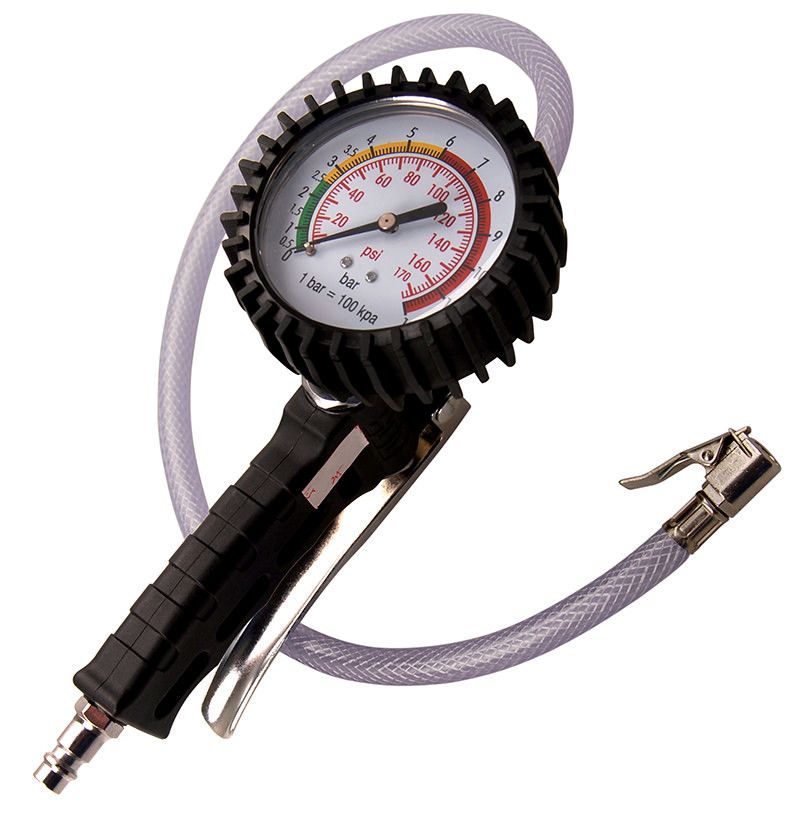 Pistola gonfiaggio con manometro Ø 80 mm 0-10 bar attacco rapido BGS3242