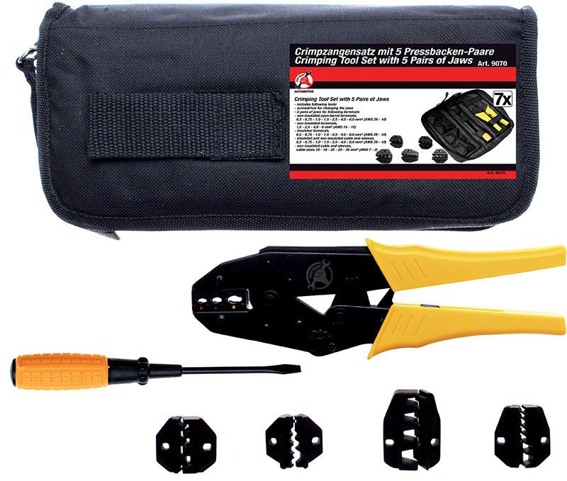 Set pinza a crimpare con 5 coppie di ganasce BGS 9070