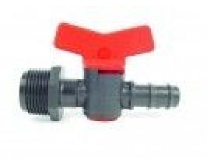 Rubinetto con portagomma per tubo gocciolante M 1/2" x 16 mm