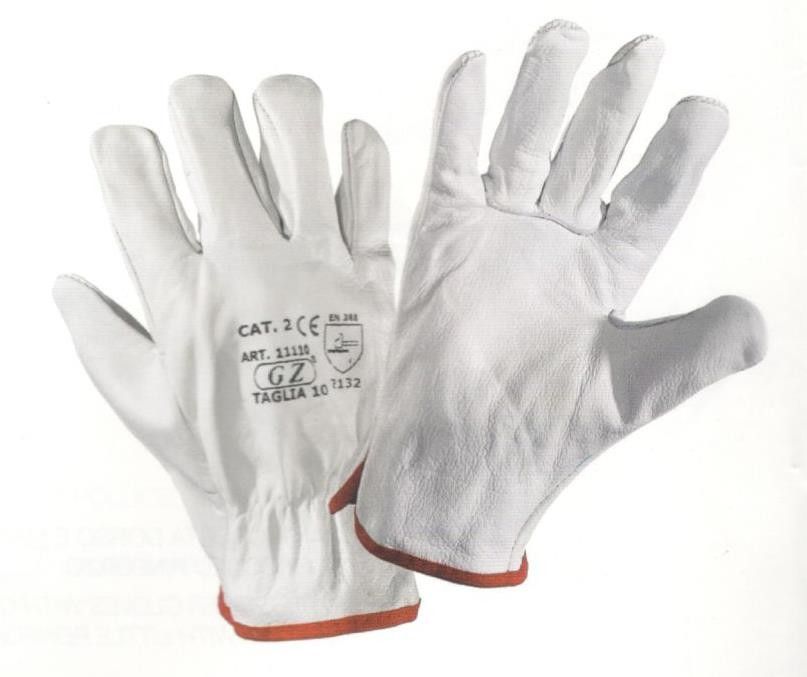 Guanto pelle fiore colore bianco orlato art 11110