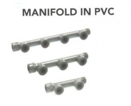 Collettore MANIFOLD in PVC a 3 uscite per giardino con ghiere da 1'