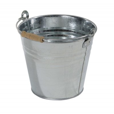Secchio lt 5 in lamiera zincata con impugnatura in legno