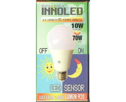 Lampadina LED crepuscolare E27 10w 3000 k
