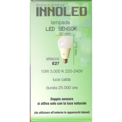 Lampadina LED crepuscolare E27 10w 3000 k