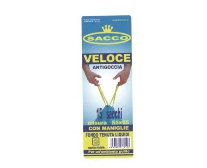 Sacco immomdizia con legacci cm 55 x 65 giallo pz 15