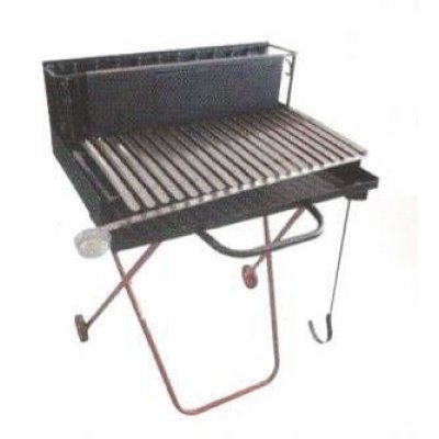 Barbecue a legna/carbonella pieghevole griglia inox cm 70x66x78