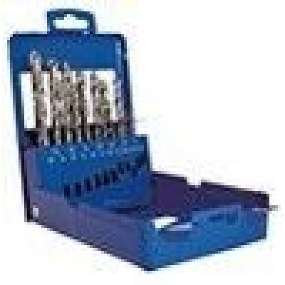 Serie 19 pz punte trapano mm 1-10 per metallo HSS fresate e rettificate