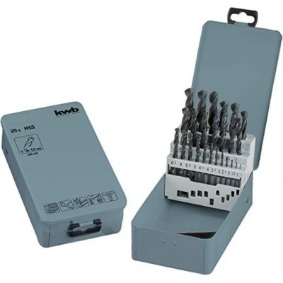 Serie 25 pz punte trapano mm 1-13 per metallo HSS fresate e rettificate