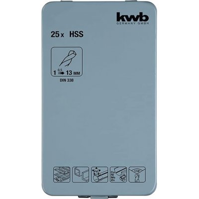 Serie 25 pz punte trapano mm 1-13 per metallo HSS fresate e rettificate