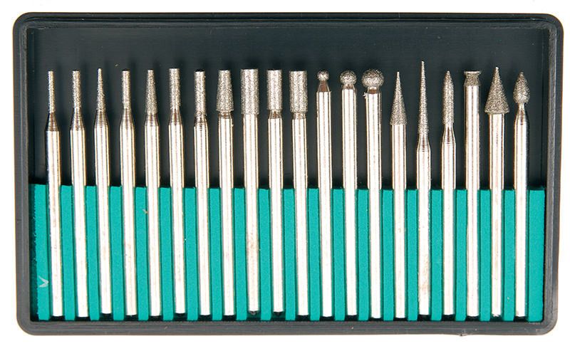 Set 20 punte diamantate per fresare e smerigliare BGS1607