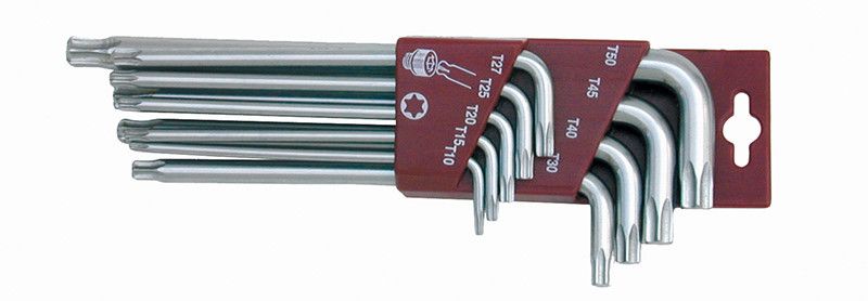 Serie 9 chiavi TORX con estremita' sferica BALL POINT tipo lungo FERMEC