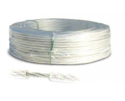 Fune acciaio zincata rivestita PVC trasparente diametro mm 6,0 rotolo mt 100