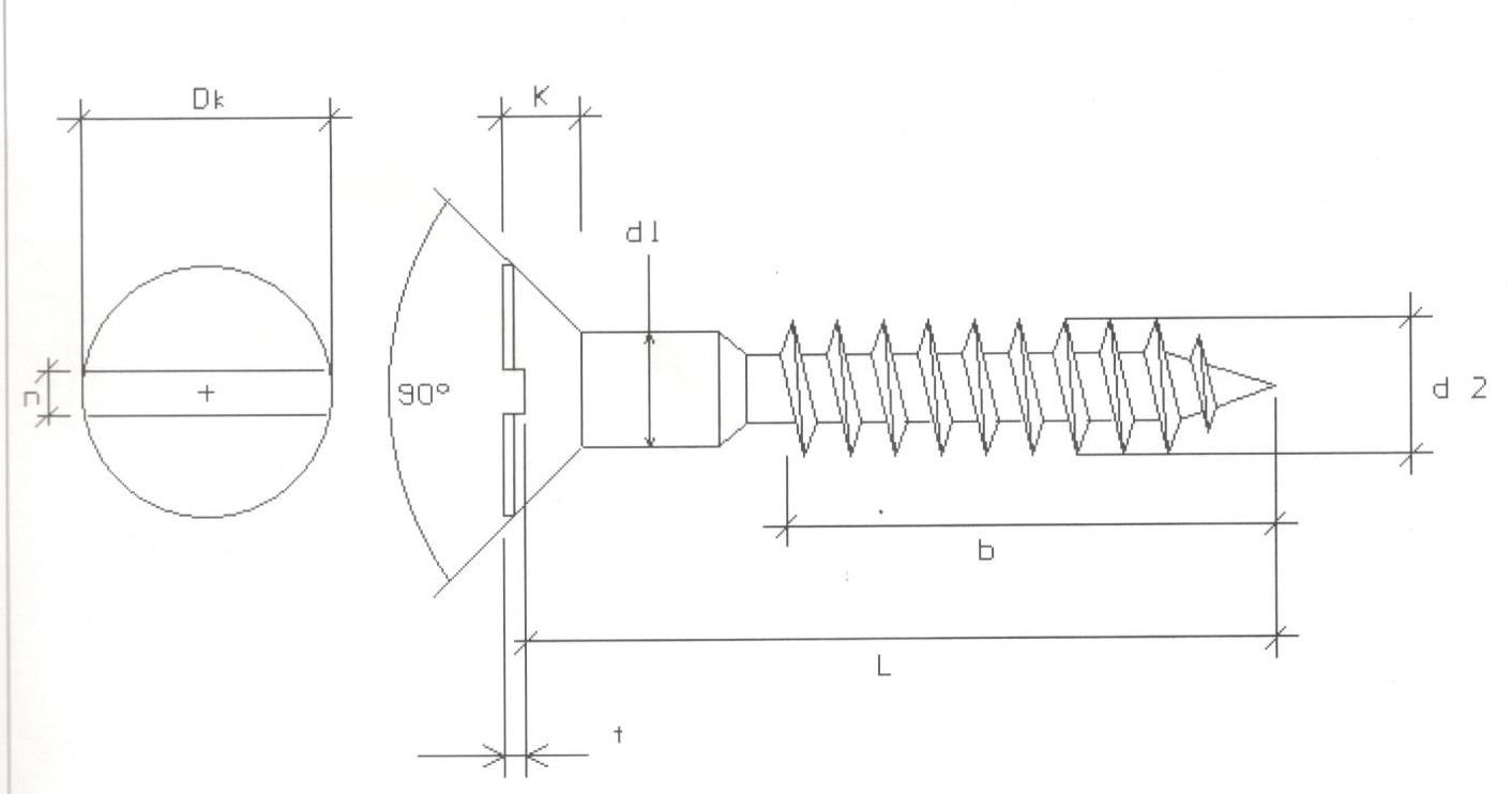 Viti per legno mm 2,6 x 25 in ferro grezzo T.P.S. taglio cacciavite