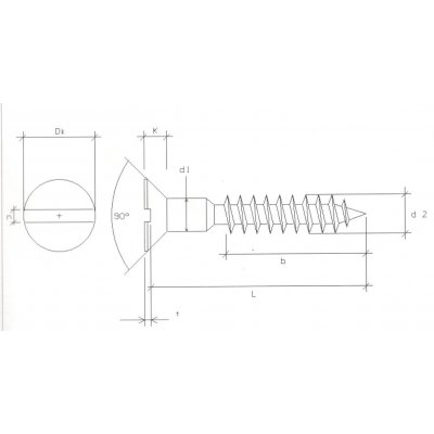 Viti per legno mm 4,5 x 25 in ferro ottonato T.P.S. taglio cacciavite