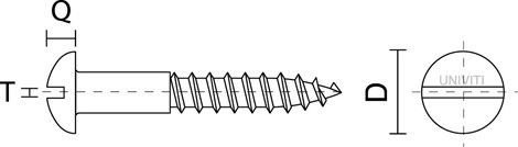 Viti per legno mm 4,0 x 30 in ferro grezzo T.T. taglio cacciavite