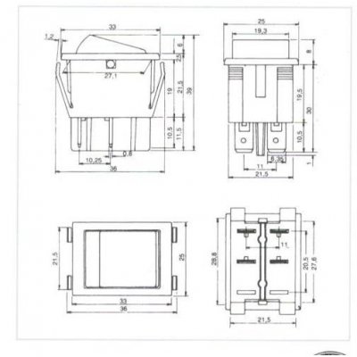 Interruttore bipolare 16 A in termoplastico