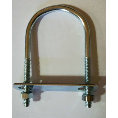 Cavallotto tondo mm 5,4 x 88 con piastra e dadi in ferro zincato