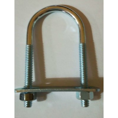 Cavallotto tondo mm 5,4 x 71 con piastra e dadi in ferro zincato