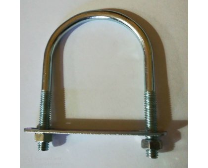 Cavallotto tondo mm 6,9 x 89 con piastra e dadi in ferro zincato