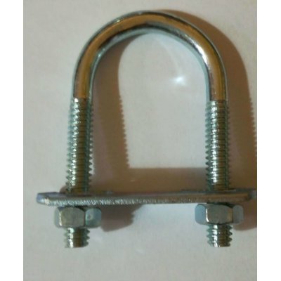 Cavallotto tondo mm 5,4 x 51 con piastra e dadi in ferro zincato