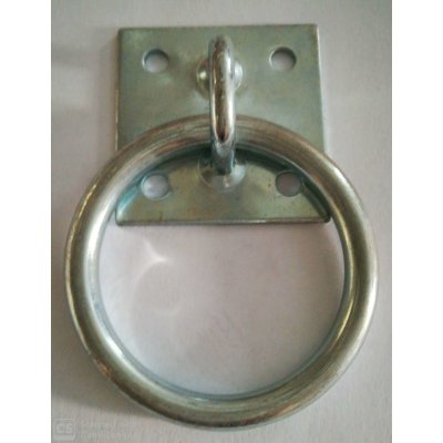 Piastra con anello in ferro zincato