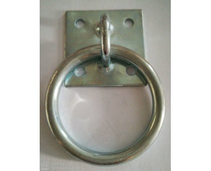 Piastra con anello in ferro zincato