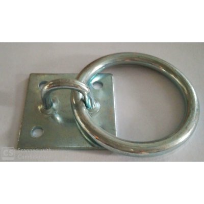 Piastra con anello in ferro zincato
