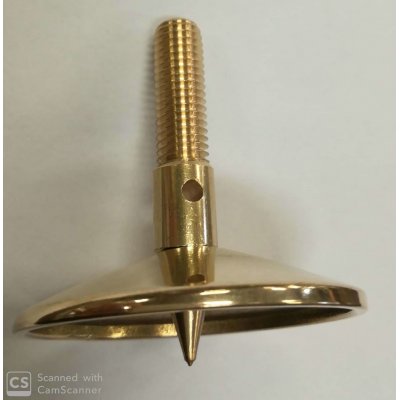 Piedino ottone 10 MA x 60 mm con puntale e filetto registrabile